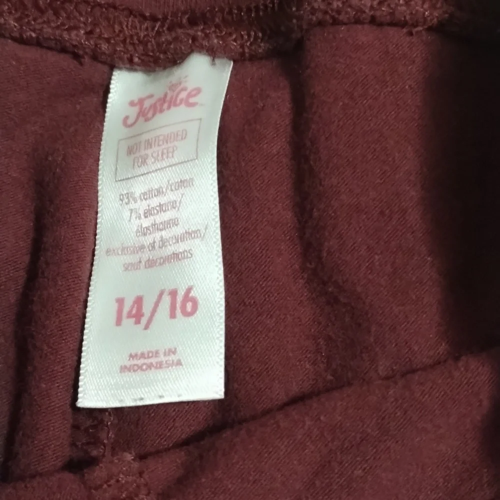 Girls Justice maroon leggings - Picture 2 of 4